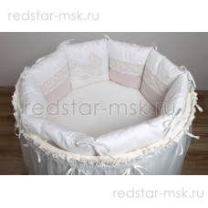 Комплект   "Колясочка", универсальный с подушечками для овальной (прямоугольной) кроватки, сатин, арт. 6039