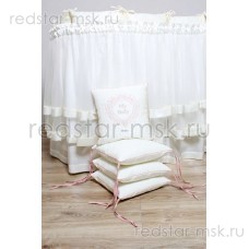 Lappetti  "Мой Малыш", комплект для овальной кроватки с подушечками, простыня прямая, арт. 6044