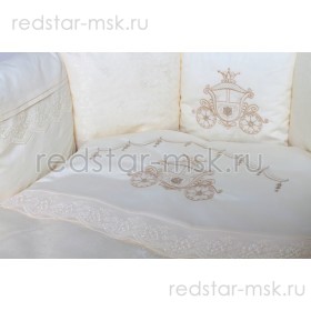 Комплект  "Карета",для овальной кроватки с подушечками, 17 пр. арт. 6046