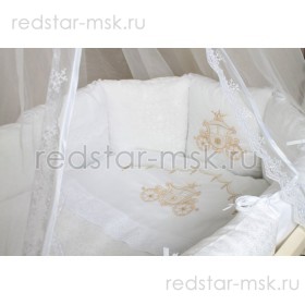Комплект  "Карета",для овальной кроватки с подушечками, 17 пр. арт. 6046