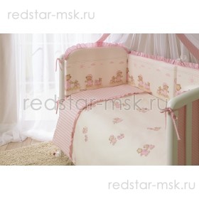Комплект в кроватку "Тиффани Розовая " Perina 7 предметов