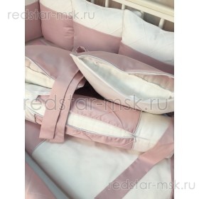 Комплект MARELE "Бело-розовая классика" для прямоугольной кроватки