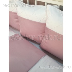 Комплект MARELE "Бело-розовая классика" для прямоугольной кроватки