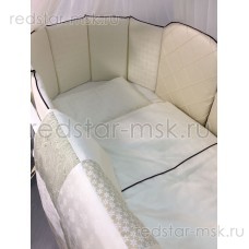 Комплект MARELE "Сливочные снежинки" для овальной кроватки