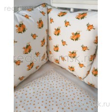 Комплект MARELE "Роза Оранж" для прямоугольной кроватки 