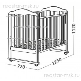 Детская кровать Березка колесо-качалка СКВ