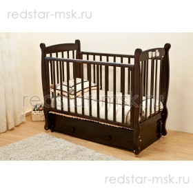 Детская кроватка Елисей С717 Красная Звезда г.Можга накладка паровозики